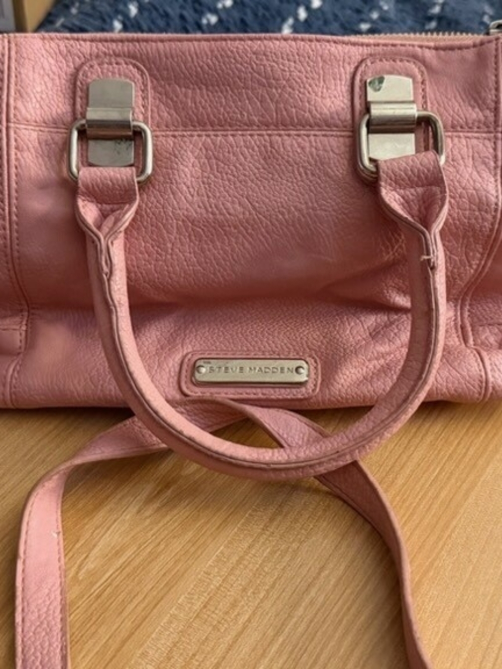 Steve Madden Pink Pebbled Leather Satchel
